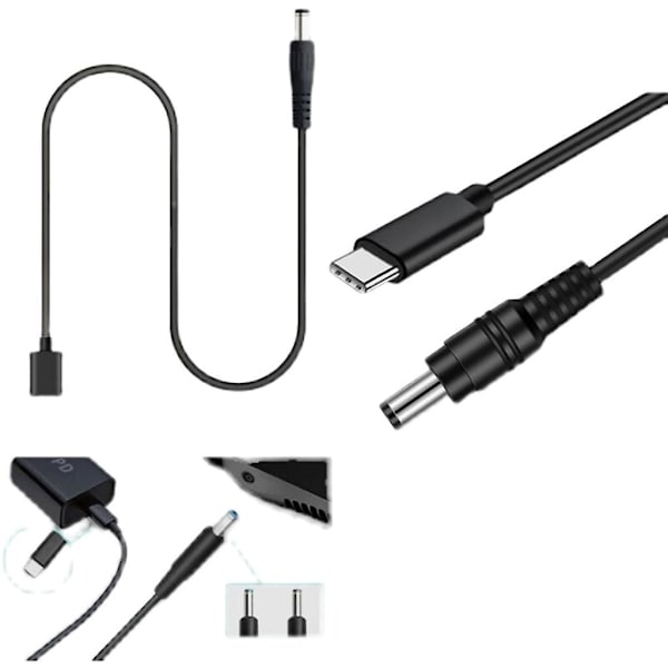 Type-C til PD-12V DC-adaptere Opladningskabel Strømkabel Stik-adapter