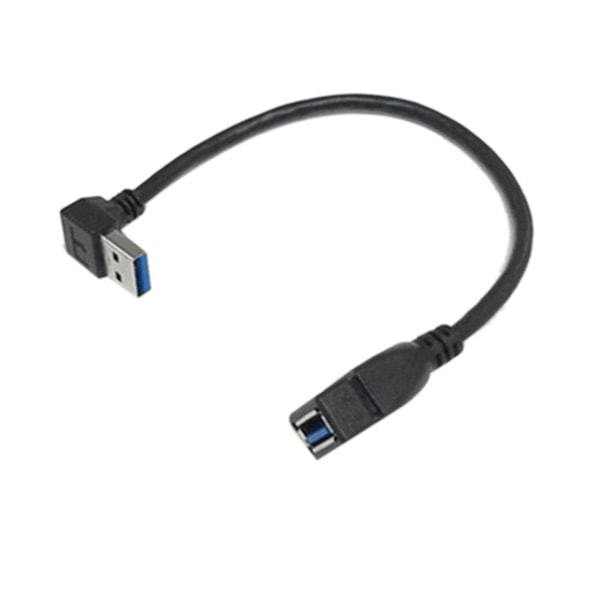 2x USB 3.0 Vinkel 90 Graders Forlængerkabel Han til Hun Adapterledning Data Højre