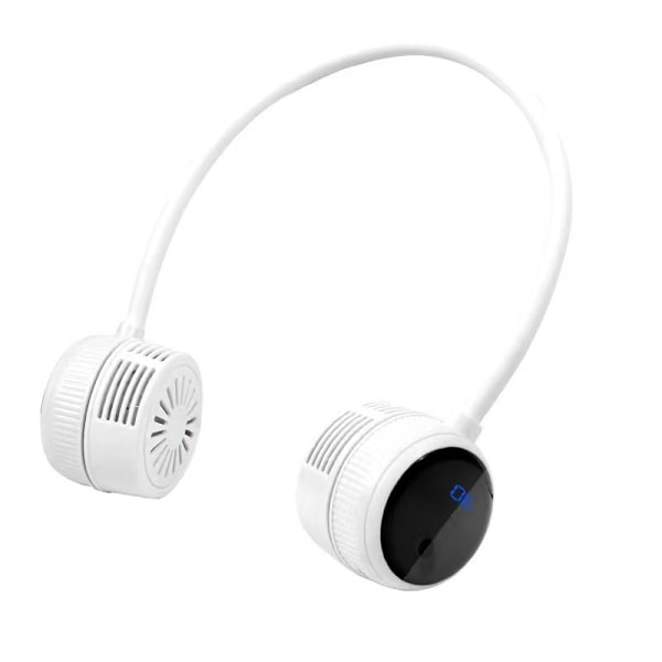 Lehdetön riippuva kaula sähkötuuletin kesä ladattava kannettava USB pieni mini laiska kannettava riippuva köysi pieni tuuletin White [neck-hanging LCD model]
