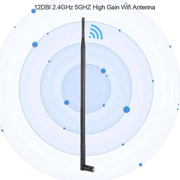 12dbi Wifi-antenne, 2,4g/5g dobbeltbånds High Gain langtrækkende Wifi-antenne med Rpsma-stik til Wi
