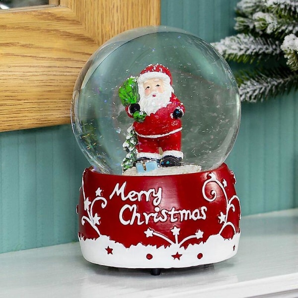 70939 Musikalisk traditionell jultomte Snow Globe / Festlig dekoration inomhus / Wind Up & Play /