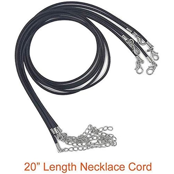 20 stycken 20 tum svarta vaxade halsbandssnören med spänne i bulk för armband, halsband och smyckestillverkning