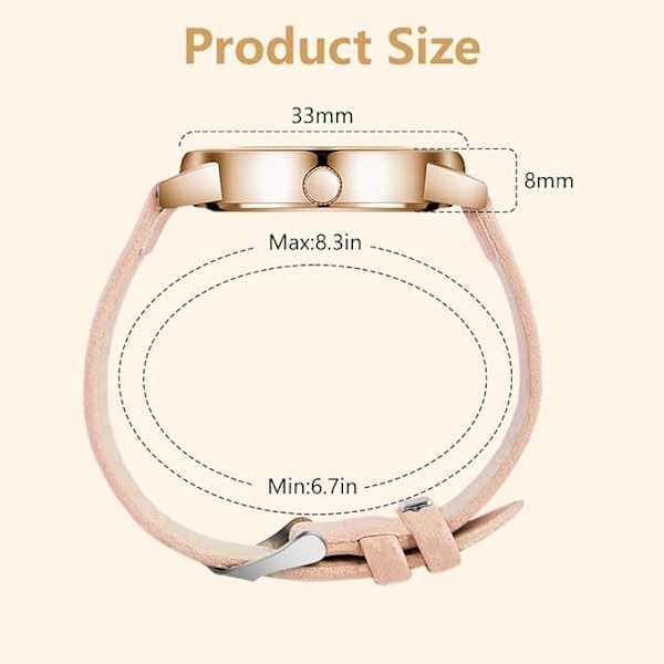 Hvid urskive analogt quartz ur, 3 visers quartz ur, high fashion ur til kvinder og piger