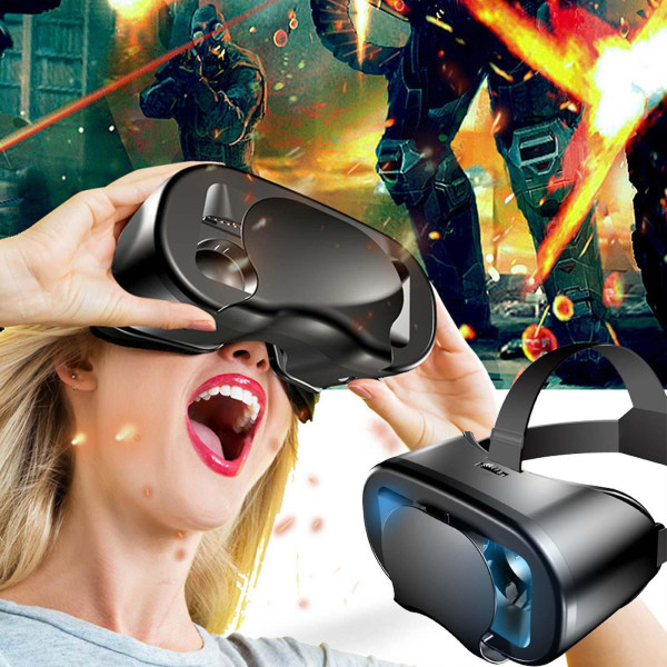 VR-kuulokkeet puhelimille Virtuaalitodellisuuslasit Langattomilla kuulokemikrofonilla elokuville ja peleille