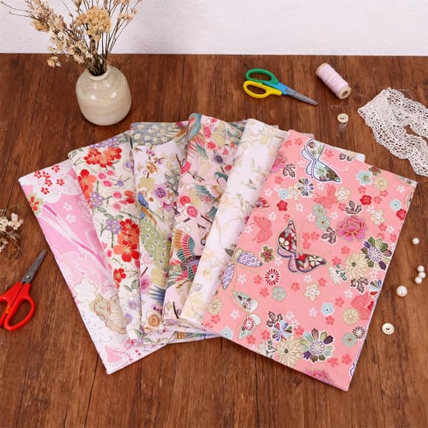 Bomull lappverkstyg, 100% twill bomull, 5-pack DIY bomullstyg med tecknat tryck, 20*25 cm