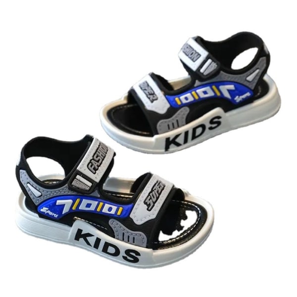 Moderne sandaler til drenge og piger, slidstærke, skridsikre og behagelige strandsko, sommer Blue A 25