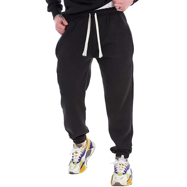 Snøring for menn Casual joggebukser Joggerbukser Sportsbukser Black 2XL