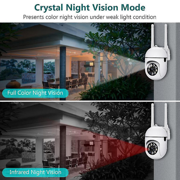 Ycc365 Plus CCTV-kamera 3MP Dual Frequency Valvontakamera Langaton Wifi IP-kamera Älykoti Ulkotila Yö
