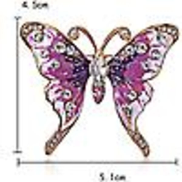 Brosje, Retro Butterfly Brosje Rhinestone Brosje Dame Sjal