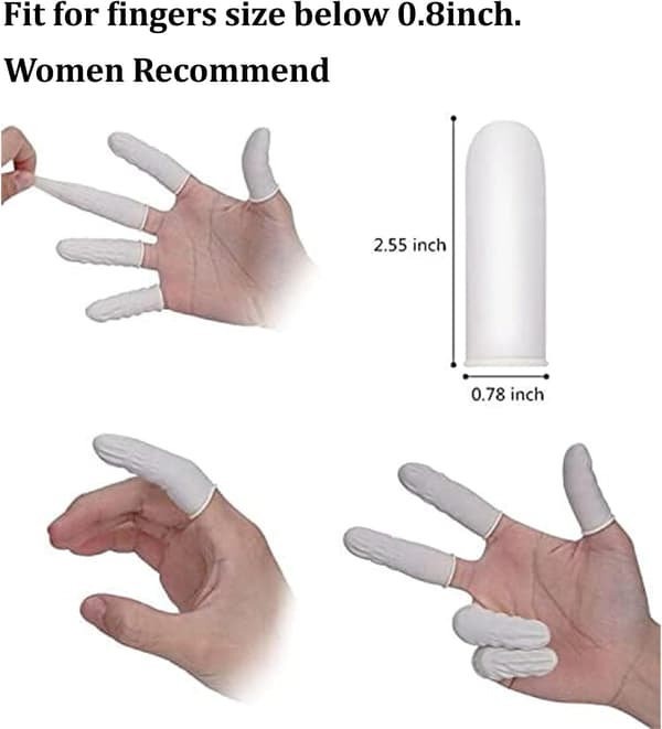 (Ca. 330 STK) Latex Fingerhætter Engangs Medium Fingerhandsker