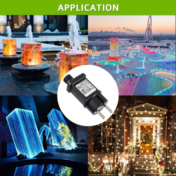 LED-transformator blixtkontakt IP44 drivrutinsadapter med timer, 8 lägen