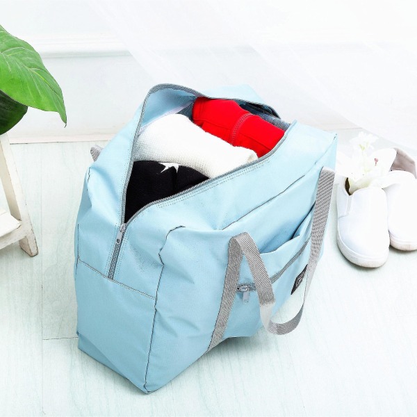 Tilbage til skolen Foldelig rejsetaske Nylon rejsetasker Håndbagage til mænd og kvinder Fashion Travel Duffeltasker (blå)
