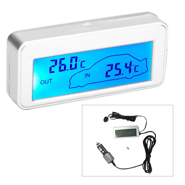 Digital 12V LCD Biltermometer for Innendørs og Utendørs Bruk med Høy Sensitivitet