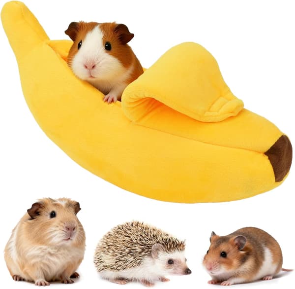 Marsvin seng, plysj banan kosepose gjemmested, gul S