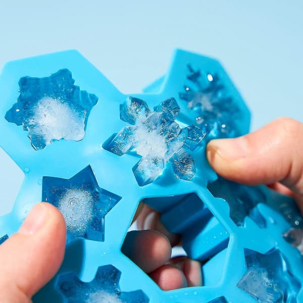 Snö Silikon Isbitbricka, Nyhet Isform, Stor Isbitform, Gör 12 Isbitar, Snö Isbricka, Blå, 1-pack
