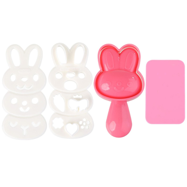 1 Set Cartoon Kanin Risbollform Livsmedelsklassad Återanvändbar BPA-Fri Onigiri Form Maker Bento Tillbehör