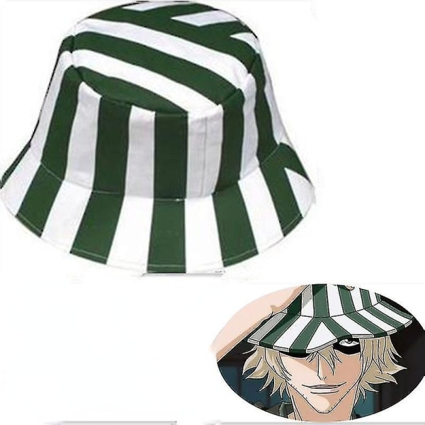 Anime Bleach Urahara Kisuke Cosplay Hat Cap Kupol Grön och Vit Randig Sommar Cool Hat Vattenmelon Hatt