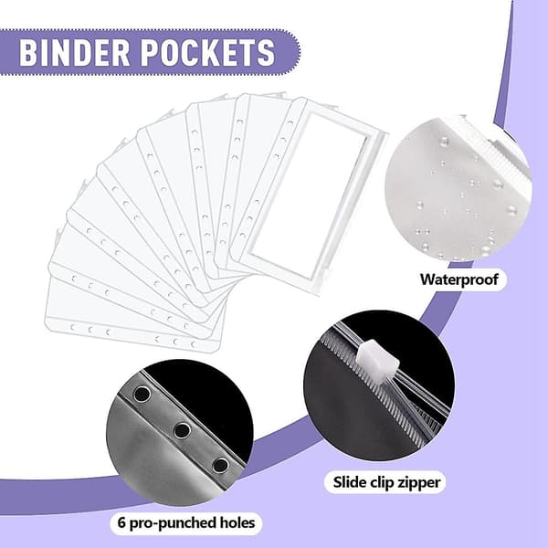 Budgetmappe, Pengeorganiserings-Kontantkonvolutter til Budgettering, Budgetmappe med Lynlås-konvolutter, til