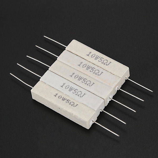 5 st Tråd lindade Keramiska Cement Resistor 5 Ohm 10W Watt 5%