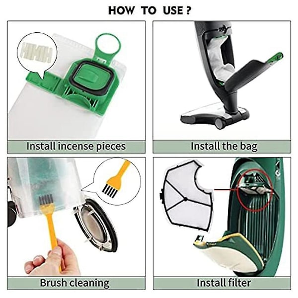 Dammsugarpåsekit för Kobold Dammsugare Kompatibel med Vorwerk Kobold Vk140 Vk150-b