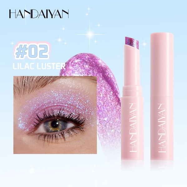Jelly ögonskuggstift tunn tub 6 färger fint glitter HANDAIYAN delikat pärlemorskimrande jelly highlighter ögonskuggstift 2