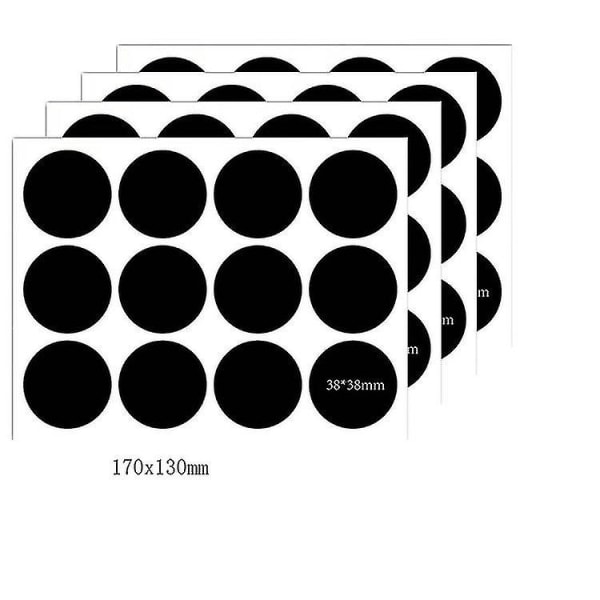Sorte runde prik-klistermærker Cirkeletiketter - Pakke med 20 stk (38 mm)