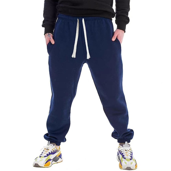 Snøring for menn Casual joggebukser Joggerbukser Sportsbukser Navy Blue M