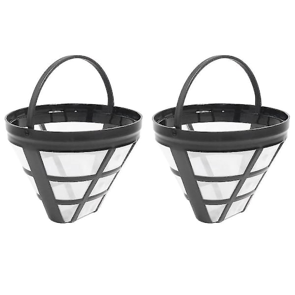 2-pak No. 4 Genanvendelige Kaffemager Kurvfilter til Ninja Filter, Passer til de fleste 8-12 Kopper Kurv Dryp Kaffe