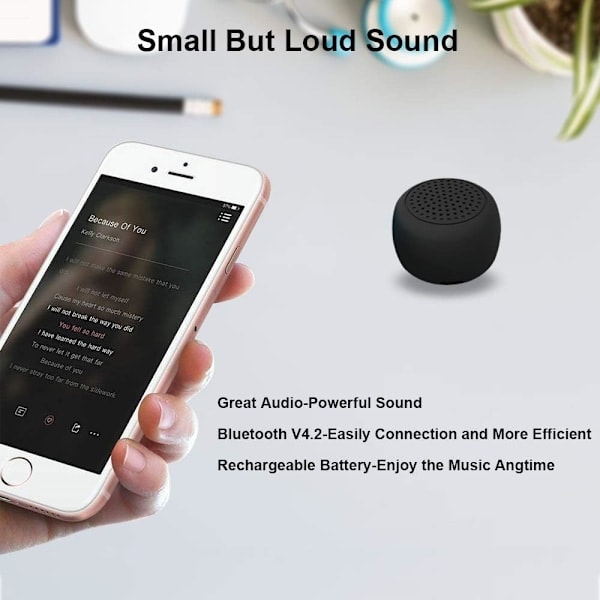 Pienin Mini Bluetooth -kaiutin - Momoho BTS0011 Langaton Pieni Bluetooth-kaiutin, Kannettava Kaiutin Kotiin/Ulkokäyttöön/Matkoille, Ladattava