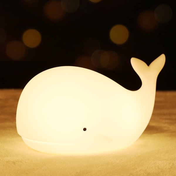 Sød Haj Natlampe 7 Farveskiftende LED Bærbar Touch Lampe til Soveværelse USB Genopladelig Silikone Dyre Natlampe (Vælg)