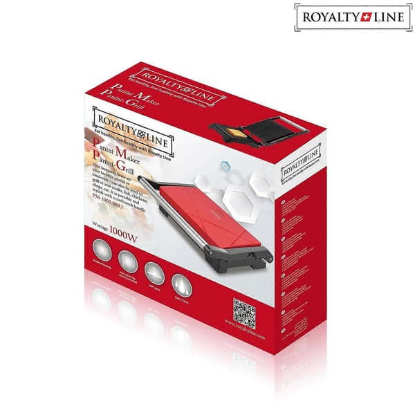 Royalty Line Leivänpaahdin Grilli 1000W Punainen