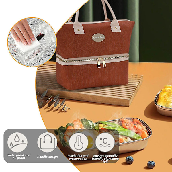 Lunchväska för Kvinnor Isolerad Lunchväska Stor Lunchbox Med Justerbar Axelrem För Kvinnor Män Annons