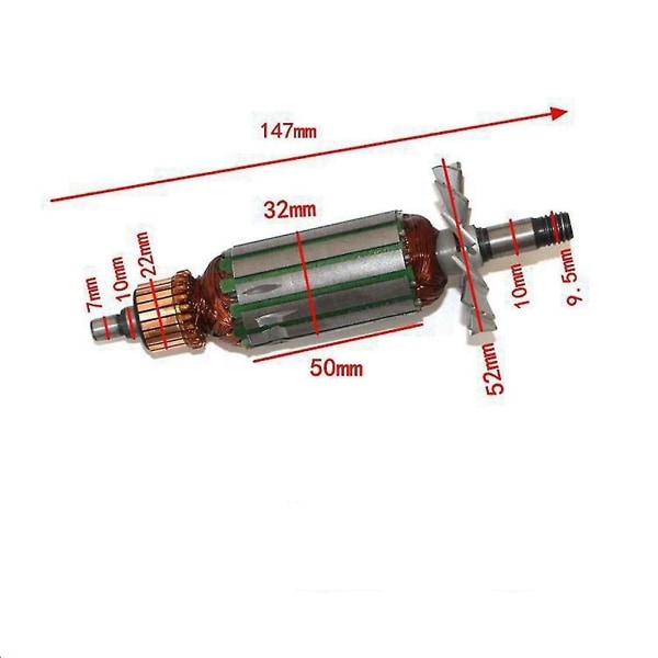 Ac220-240v Anker Armatur Motor Motorutskifting for MT190 1923b N1923b 1902 1901 511938-9 Bærbar Høvler