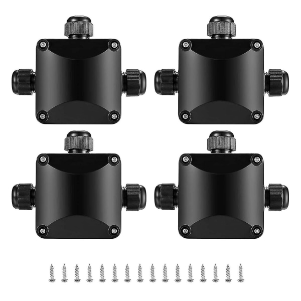 4 deler Ip68 koblingsboks, 3-veis vanntett kontakt utendørs elektrisk boks