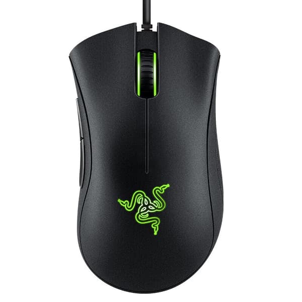Essensiell kablet spillmus, 6400 DPI optisk sensor, 5 programmerbare knapper, ergonomisk RGB spillmus for PC, bærbar PC