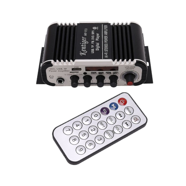 Kentiger - V11 Bluetooth-forstærker 2-kanals Super Bass-lydforstærker med fjernbetjening Tf U (haoyi