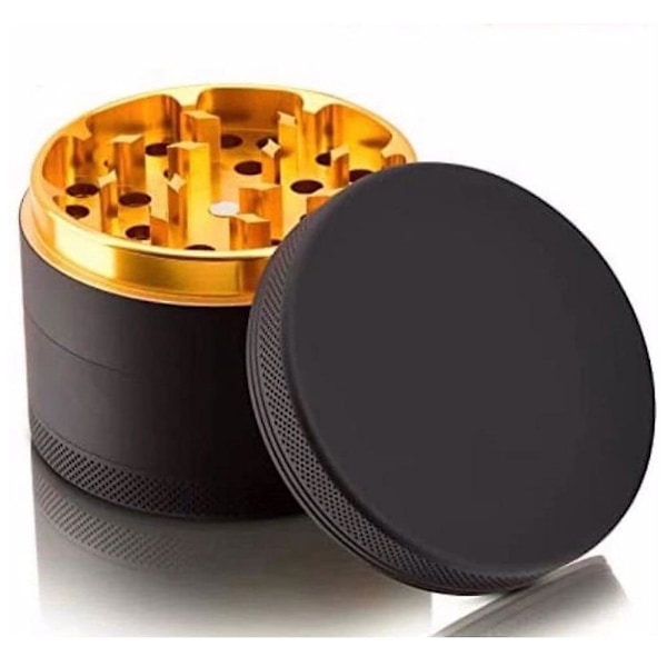 Aluminium Sort Gummi Maling Guld Farve Indvendig - Stor Kapacitet 2,48 Tommer 4 Stykker