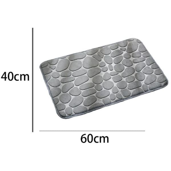 Halkfria avlastningsmattor 60x40 - Memory Foam - Stenmönster