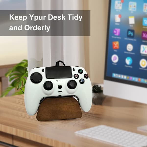 Gamepad-stander i massivt træ, controllerholder til PS4 PS5 Xbox