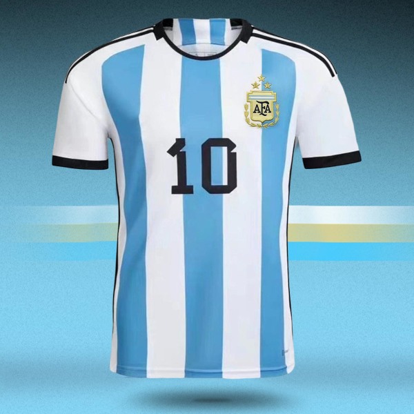 Nr 10 fotbollströja med rund hals, kortärmad sportkläder bomullsblandning Argentina Hemmafotbollslag Sport T-shirt herr XL