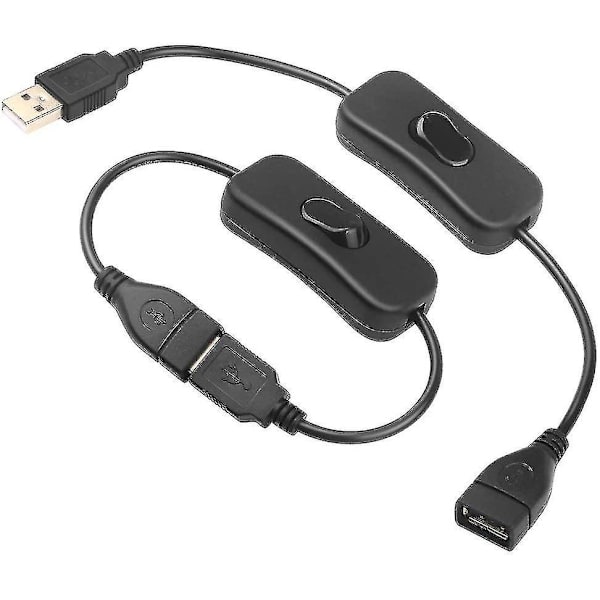 2 st USB-omkopplingskabel (0,3 m), USB på/av-brytare, USB-kabel med brytare, USB-förlängning