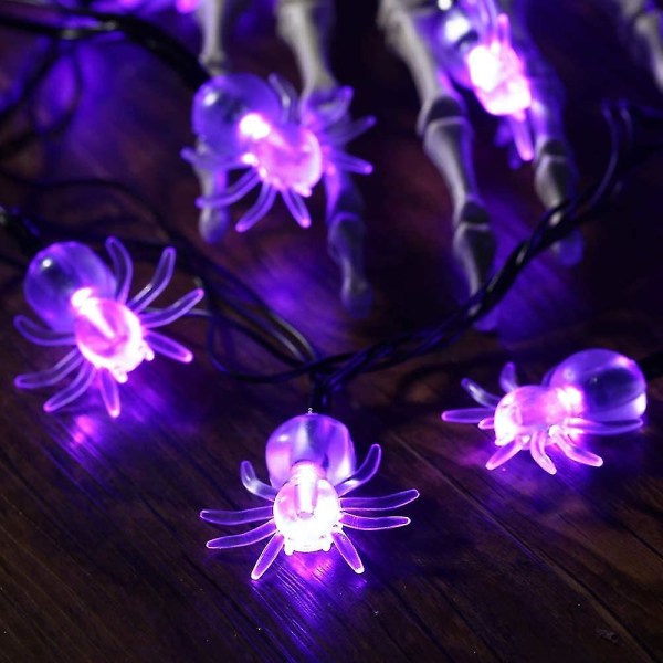 40 Led Spider String Lights - 19,7 fot Halloween String Lights, Batterilys For Utendørs, Innendørs - Halloween Belysning For Hagen, Hjem, Hallow Uu