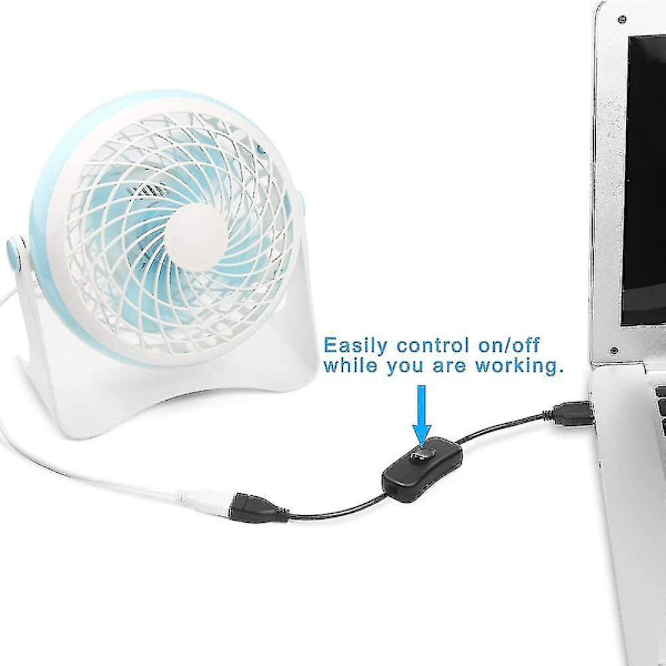 2 stk USB Switch Kabel (0,3 m), USB Tænd/Sluk Switch, USB Kabel med Switch, USB Forlænger