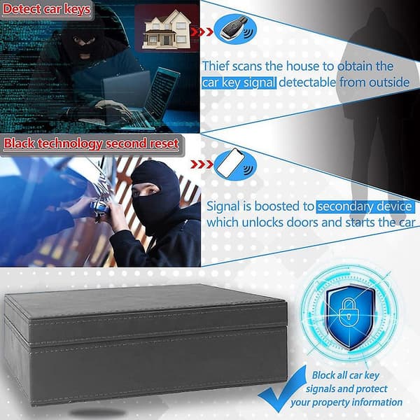 Nyckelbox för bilsignal, förvaring av bilnycklar, RFID-stöldskydd