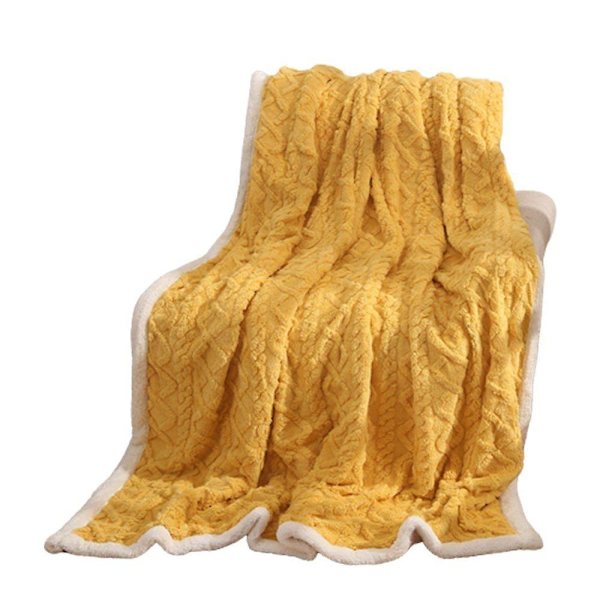 Dubbellagers Jacquard Tower Hibiscus Pläd Soffaöverdrag Blanketzinky Premium