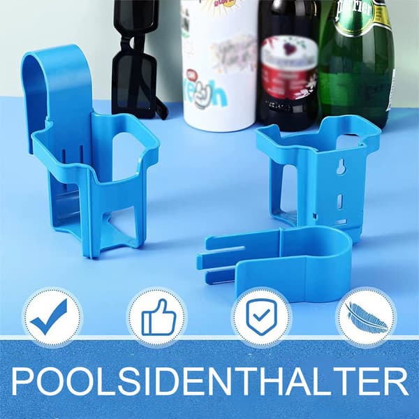 4-pack poolmugghållare, tillverkade av plast, spillsäker