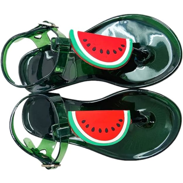 Childrens Kids Girls Cute Summer Garden Beach Holiday Fruit Jelly Shoes Flip Flops Sandals
