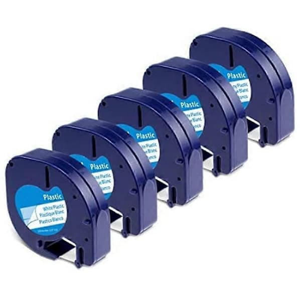 5-pack Etikettskrivartejp för DYMO LetraTag Refill Plast 91331