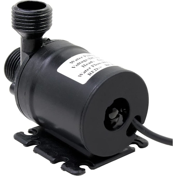Sirkulasjonspumpe DC 12V 800L/H 5M Vannsirkulasjonssystem Svart 1 stk