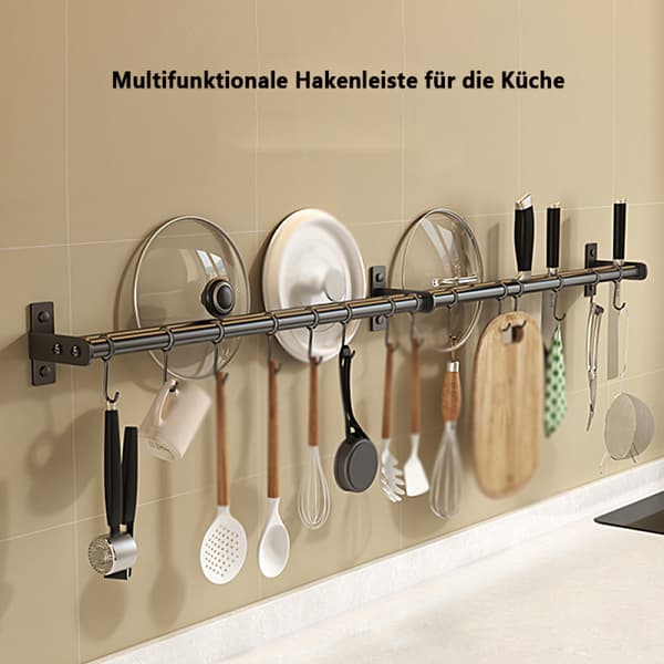 Keittiöteline, itseliimautuva keittiökisko 8 siirrettävällä koukulla